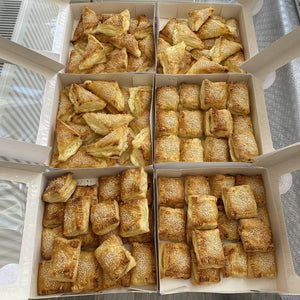 Image of a sections of Bourekas pastries from Yasmin Bakery & Cartering